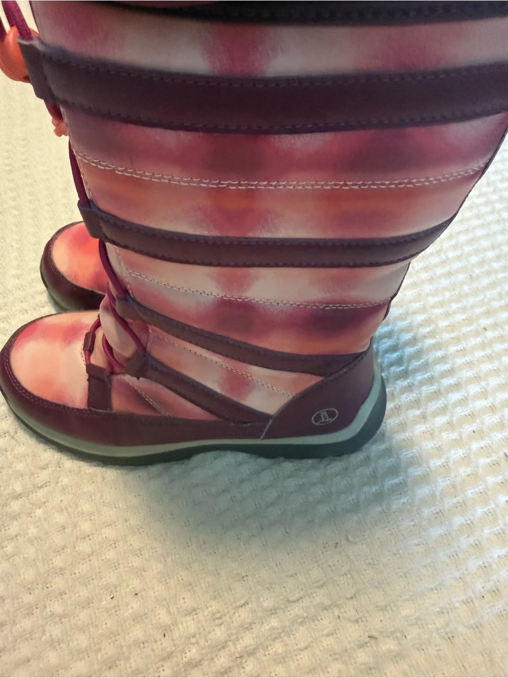 Lands’ End Kids Squall Snow Boots Size 3M Pink Purple Insulated Waterproof